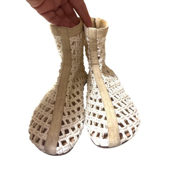 Rag & Bone Ansley Womens Net Booties Size 7 Beige Leather & Crochet Design - Picture 2 of 9